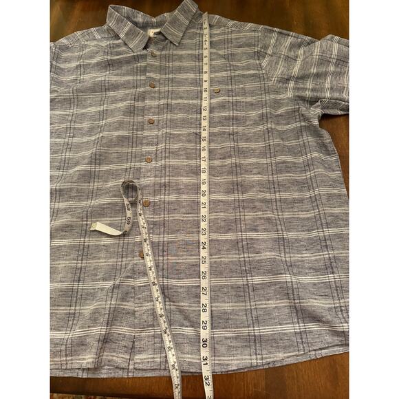 NWT ROWM Men's Blue-Gray Plaid Casual Long Sleeve Button Down Shirt 3XB - Picture 9 of 10